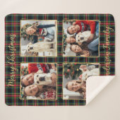 Famille de Noël Custom 4 Photos Vacances Plaid (Devant (Horizontal))