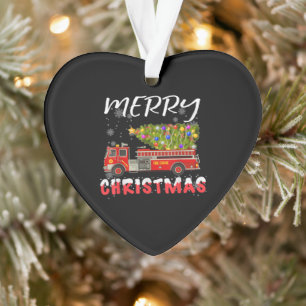 Famille de Noël des pompiers du camion-citerne Pi