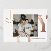 Famille de photos de Noël | Carte postale Joy Rose (Recto)