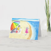 Famille de souris à la plage Carte de voeux d'été (Devant)