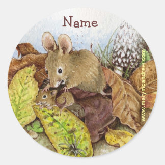 Famille de souris en Feuille autocollants personna
