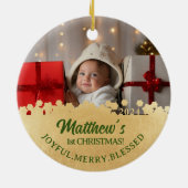 Famille de trois ornement photo Premier Noël (Dos)
