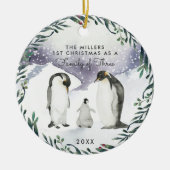 Famille de trois | Premier ornement de Noël (Devant)