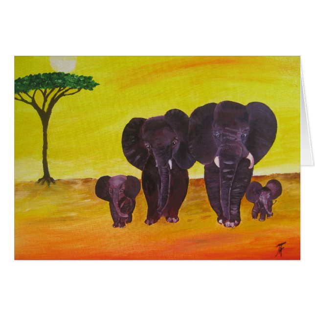 Famille d'éléphant (Devant horizontal)