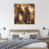 Famille d'éléphants couronnés sur toile (Insitu(Chambre))