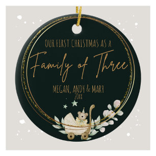 Famille des trois ornements de Noël