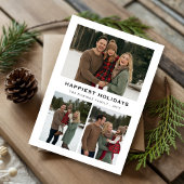 Famille d'hiver Joyeuses vacances Carte de Noël