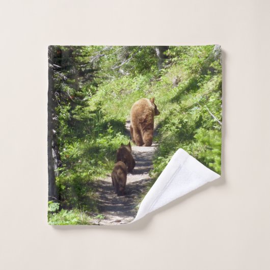 Famille d'ours brun (Gant de toilette)