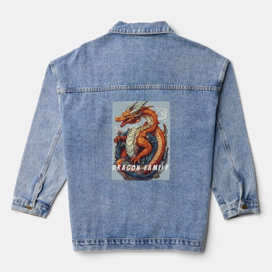 "Famille Dragon" Sailor Jerry Style Denim Veste (Verso)