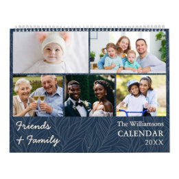 Famille et amis Blue Multi Photo Calendrier