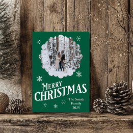 Famille et chien personnalisés Joyeux Carte photo 