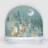 Famille Fox dans la Pleine lune forestière Couleur (Arrière)