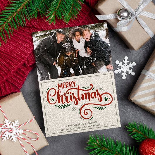 Famille Joyeux Noël Carte photo