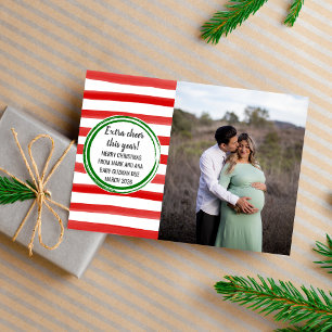 Famille Joyeux Noël Pregnant Photo Carte de vacanc