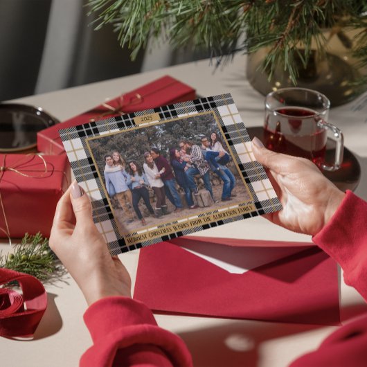 Famille Joyeux Noël Vacances Carte photo