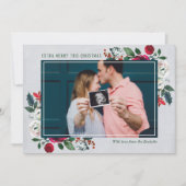 Famille Joyeux Noël Vacances Carte photo enceinte (Devant)