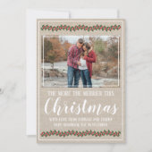 Famille Joyeux Noël Vacances Carte photo enceinte (Devant)