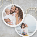 Famille Keaké Personnalisé Deux Photo Double Face<br><div class="desc">Célébrez les moments qui comptent le plus avec ce Family Keepsaké Custom Two Photo Double Porte - clé. Téléchargez deux photos de famille chères — une pour chaque côté — et personnalisez-la avec des noms, une date, ou un court message pour créer un accessoire quotidien significatif. Qu'il s'agisse d'un instantané...</div>
