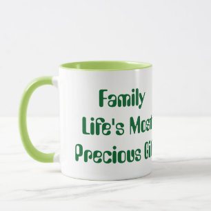 Famille, Lifes Precift Cadeau Vert Combo Mug café