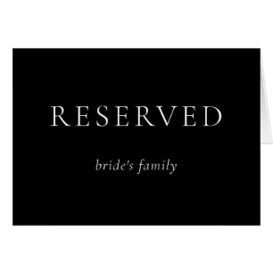Famille minimaliste de Mariage noir réservée de la