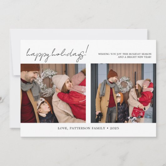 Famille moderne 3 Photo Noël Carte (Devant)