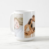 Famille moderne 3 Photos Collage Café Mug (Devant gauche)