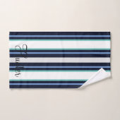 Famille Moderne Cursive Bleu Et Turquoise Personna (Serviette à main)