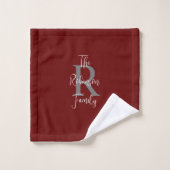 Famille Monogramme Blanc Bourgogne Gris (Gant de toilette)