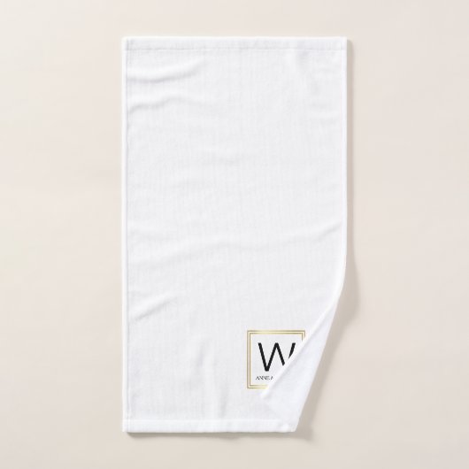 Famille Monogramme Couple Noms Ensemble de serviet (Serviette à main)