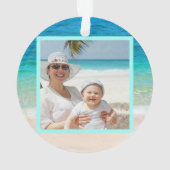 Famille Noël Beach Shells Ornement photo (dos)