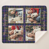 Famille Noël Plaid Custom 4 Gold Photo Collage (Devant (Horizontal))