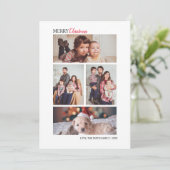 Famille Noël Quatre Photo Collage Carte de vacance (Debout devant)