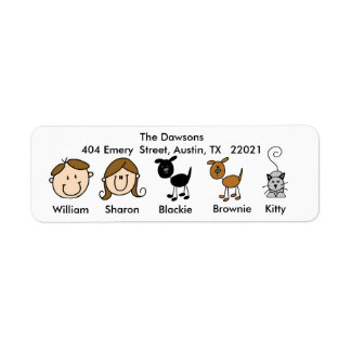 Famille personnalisable 2 Chiens, 1 Étiquettes de 