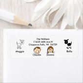 Famille personnalisable 2 Chiens Étiquettes de adr (En situation)