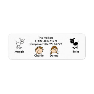 Famille personnalisable 2 Chiens Étiquettes de adr