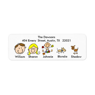 Famille Personnalisable Avec 2 Chiens Étiquettes d