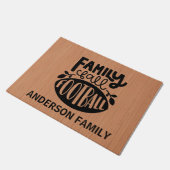 Famille personnalisée, automne, tapis de porte du (Incliné)