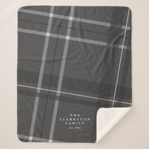Famille personnalisée en plaid gris