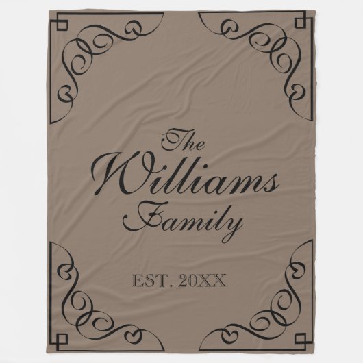 Famille personnalisée nom beige polaire couverture (Devant)