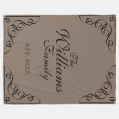 Famille personnalisée nom beige polaire couverture (Devant (Horizontal))
