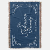 Famille personnalisée nom bleu lancer couverture (devant Vertical)