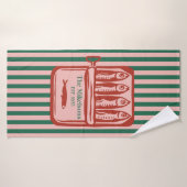 Famille personnalisée Rétro Sardine Tin Stripes (Serviette de bain)