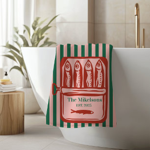 Famille personnalisée Rétro Sardine Tin Stripes