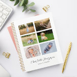 Famille Photo Collage Nom personnalisé |<br><div class="desc">Un planificateur multi photo de nom personnalisé. Ce planificateur dispose d'un arrière - plan blanc avec 6 photos et du texte personnalisé. Les photos et le texte peuvent être facilement customisés avec les photos et le texte que vous choisissez. Les planificateurs personnalisés font de grands cadeaux pour les anniversaires, noël,...</div>