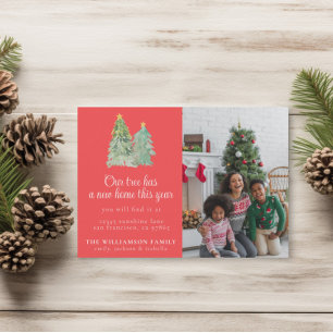 Famille Photo Noël Vacances Faire-part de déménage