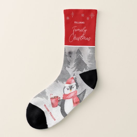 Famille Pingouin Matching Noël Maman (Gauche - extérieur)