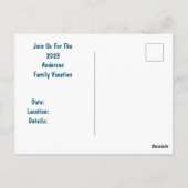 Famille Plage Vacances été Destination Invitation (Dos)