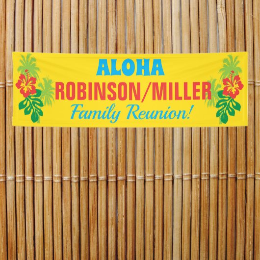 Famille Réunion Aloha Luau Thème Bannière