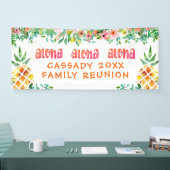 Famille Réunion Ananas Tropical Floral Bannière (Salon professionnel)