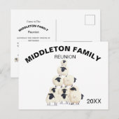 Famille Réunion Collecte Amusant Black Invitation (Devant / Derrière)